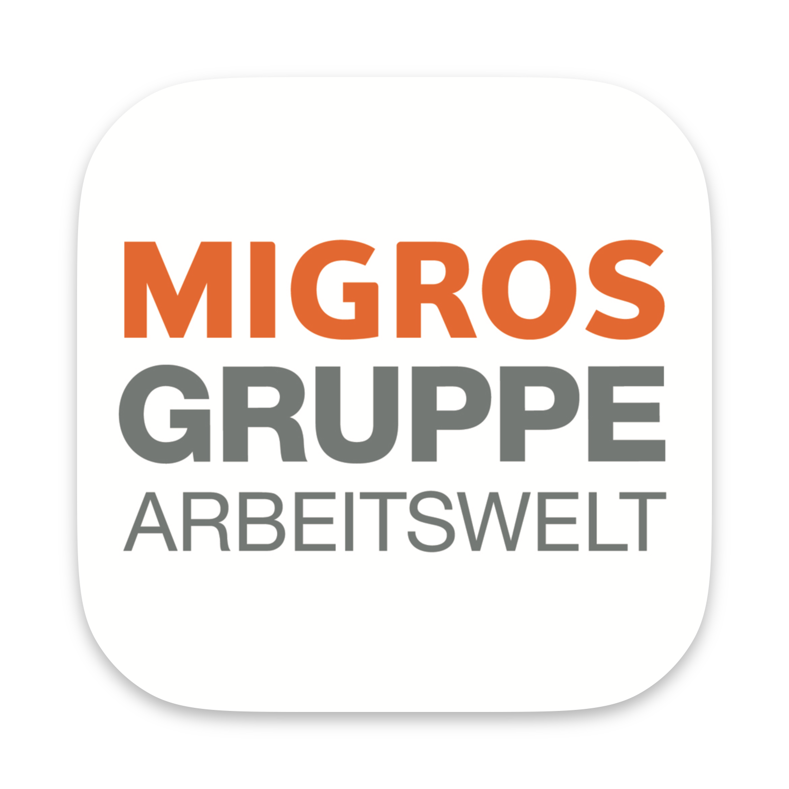 Icon saying Migros Gruppe Arbeitswelt